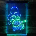 ADVPRO Hat Grim Reaper Skull Skeleton Tattoo  Dual Color LED Neon Sign st6-i3918 - Green & Blue