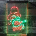 ADVPRO Hat Grim Reaper Skull Skeleton Tattoo  Dual Color LED Neon Sign st6-i3918 - Green & Red