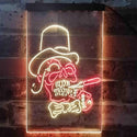 ADVPRO Hat Grim Reaper Skull Skeleton Tattoo  Dual Color LED Neon Sign st6-i3918 - Red & Yellow