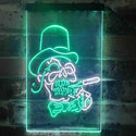 ADVPRO Hat Grim Reaper Skull Skeleton Tattoo  Dual Color LED Neon Sign st6-i3918 - White & Green