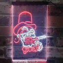 ADVPRO Hat Grim Reaper Skull Skeleton Tattoo  Dual Color LED Neon Sign st6-i3918 - White & Red