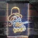 ADVPRO Hat Grim Reaper Skull Skeleton Tattoo  Dual Color LED Neon Sign st6-i3918 - White & Yellow