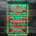 ADVPRO Family Rules Smile Living Room Decoration  Dual Color LED Neon Sign st6-i3919 - Green & Red