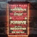 ADVPRO Family Rules Smile Living Room Decoration  Dual Color LED Neon Sign st6-i3919 - Red & Yellow