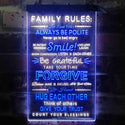 ADVPRO Family Rules Smile Living Room Decoration  Dual Color LED Neon Sign st6-i3919 - White & Blue