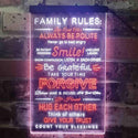 ADVPRO Family Rules Smile Living Room Decoration  Dual Color LED Neon Sign st6-i3919 - White & Orange
