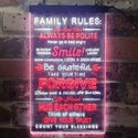 ADVPRO Family Rules Smile Living Room Decoration  Dual Color LED Neon Sign st6-i3919 - White & Red