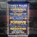 ADVPRO Family Rules Smile Living Room Decoration  Dual Color LED Neon Sign st6-i3919 - White & Yellow