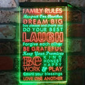 ADVPRO Family Rules Dream Big Living Room Decoration  Dual Color LED Neon Sign st6-i3921 - Green & Red