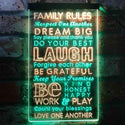ADVPRO Family Rules Dream Big Living Room Decoration  Dual Color LED Neon Sign st6-i3921 - Green & Yellow