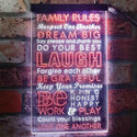 ADVPRO Family Rules Dream Big Living Room Decoration  Dual Color LED Neon Sign st6-i3921 - White & Orange