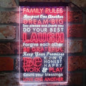 ADVPRO Family Rules Dream Big Living Room Decoration  Dual Color LED Neon Sign st6-i3921 - White & Red