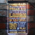 ADVPRO Family Rules Dream Big Living Room Decoration  Dual Color LED Neon Sign st6-i3921 - White & Yellow