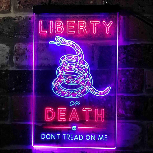 ADVPRO Don't Treat on Me Liberty or Death Snake  Dual Color LED Neon Sign st6-i3922 - Blue & Red