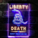 ADVPRO Don't Treat on Me Liberty or Death Snake  Dual Color LED Neon Sign st6-i3922 - Blue & Yellow