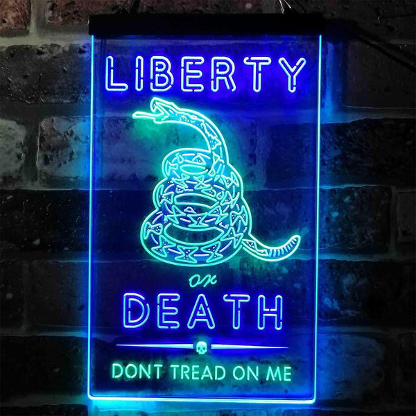 ADVPRO Don't Treat on Me Liberty or Death Snake  Dual Color LED Neon Sign st6-i3922 - Green & Blue