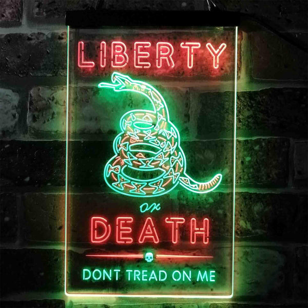 ADVPRO Don't Treat on Me Liberty or Death Snake  Dual Color LED Neon Sign st6-i3922 - Green & Red