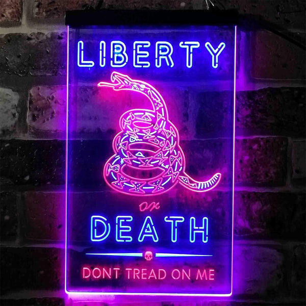 ADVPRO Don't Treat on Me Liberty or Death Snake  Dual Color LED Neon Sign st6-i3922 - Red & Blue