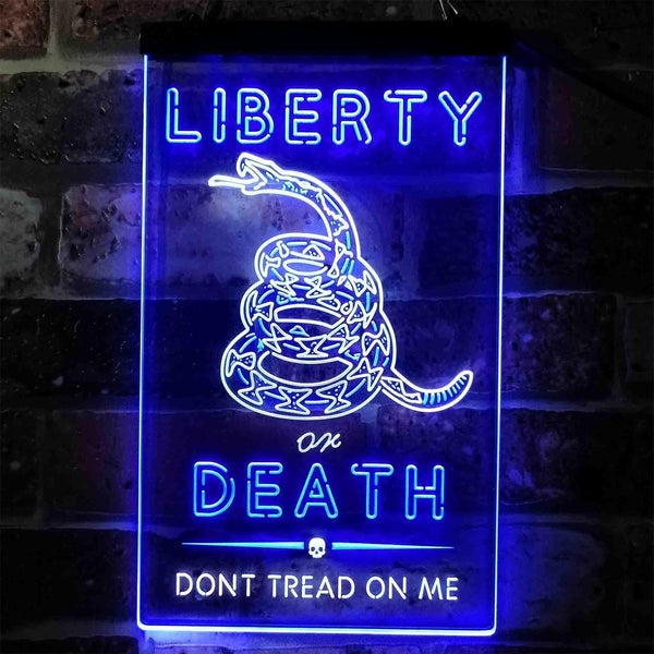 ADVPRO Don't Treat on Me Liberty or Death Snake  Dual Color LED Neon Sign st6-i3922 - White & Blue