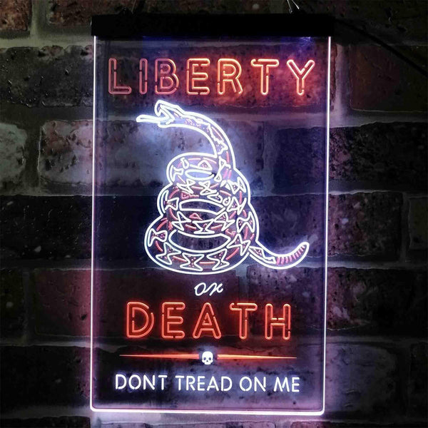 ADVPRO Don't Treat on Me Liberty or Death Snake  Dual Color LED Neon Sign st6-i3922 - White & Orange