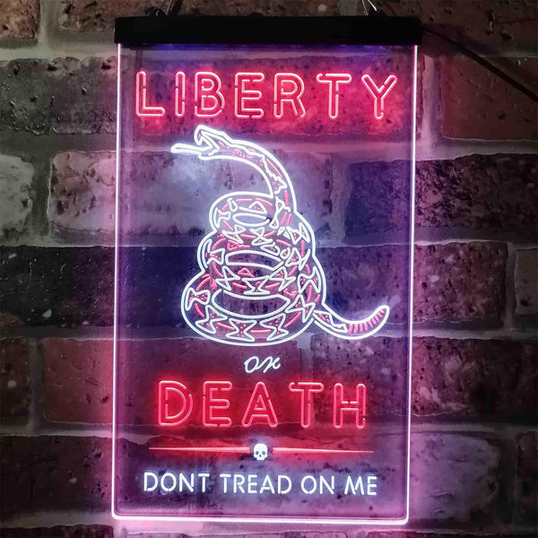 ADVPRO Don't Treat on Me Liberty or Death Snake  Dual Color LED Neon Sign st6-i3922 - White & Red