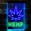 ADVPRO Hemp Leaf High Live Home Decoration  Dual Color LED Neon Sign st6-i3925 - Green & Blue