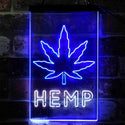 ADVPRO Hemp Leaf High Live Home Decoration  Dual Color LED Neon Sign st6-i3925 - White & Blue