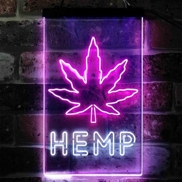 ADVPRO Hemp Leaf High Live Home Decoration  Dual Color LED Neon Sign st6-i3925 - White & Purple