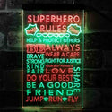 ADVPRO Superhero Rules Wear Cape Jump Run Fly Kid Room  Dual Color LED Neon Sign st6-i3926 - Green & Red
