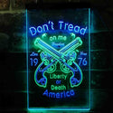 ADVPRO Don't Treat on Me Liberty or Death America Gun 1976  Dual Color LED Neon Sign st6-i3931 - Green & Blue