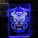 ADVPRO Don't Treat on Me Liberty or Death America Gun 1976  Dual Color LED Neon Sign st6-i3931 - White & Blue