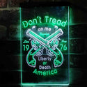 ADVPRO Don't Treat on Me Liberty or Death America Gun 1976  Dual Color LED Neon Sign st6-i3931 - White & Green