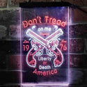 ADVPRO Don't Treat on Me Liberty or Death America Gun 1976  Dual Color LED Neon Sign st6-i3931 - White & Orange