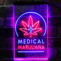 ADVPRO Medical Marijuana Cross Hemp Leaf Shop  Dual Color LED Neon Sign st6-i3932 - Blue & Red