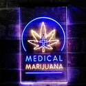 ADVPRO Medical Marijuana Cross Hemp Leaf Shop  Dual Color LED Neon Sign st6-i3932 - Blue & Yellow