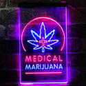 ADVPRO Medical Marijuana Cross Hemp Leaf Shop  Dual Color LED Neon Sign st6-i3932 - Red & Blue