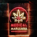 ADVPRO Medical Marijuana Cross Hemp Leaf Shop  Dual Color LED Neon Sign st6-i3932 - Red & Yellow