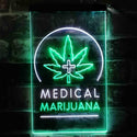 ADVPRO Medical Marijuana Cross Hemp Leaf Shop  Dual Color LED Neon Sign st6-i3932 - White & Green