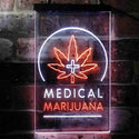ADVPRO Medical Marijuana Cross Hemp Leaf Shop  Dual Color LED Neon Sign st6-i3932 - White & Orange