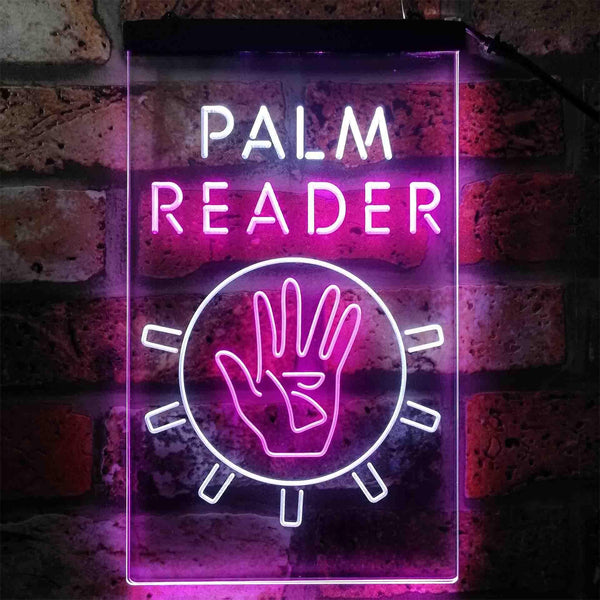 ADVPRO Palm Reader Hand Display  Dual Color LED Neon Sign st6-i3933 - White & Purple