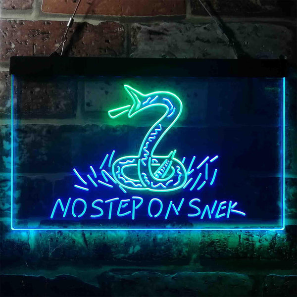 ADVPRO No Step on Snek Gadsden Flag Dual Color LED Neon Sign st6-i3934 - Green & Blue