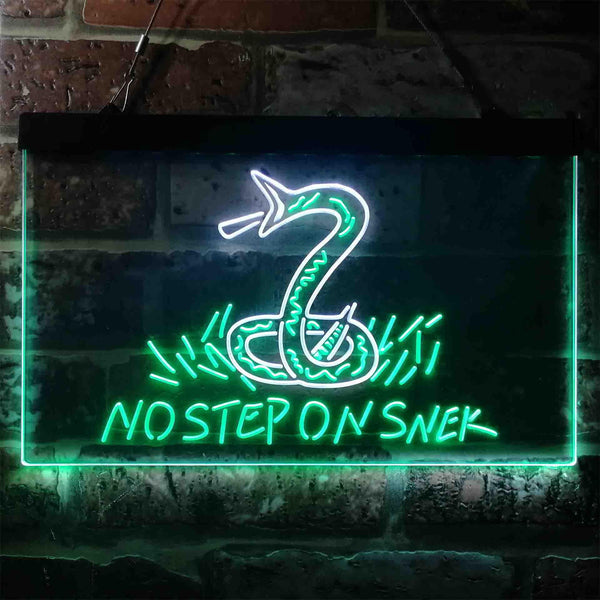 ADVPRO No Step on Snek Gadsden Flag Dual Color LED Neon Sign st6-i3934 - White & Green