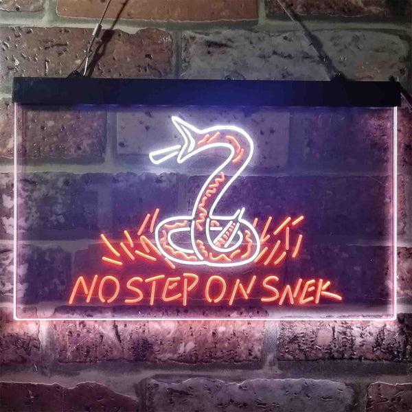ADVPRO No Step on Snek Gadsden Flag Dual Color LED Neon Sign st6-i3934 - White & Orange