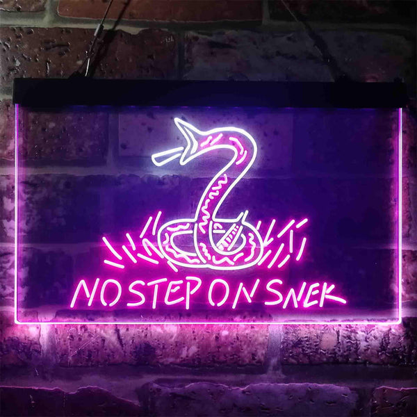 ADVPRO No Step on Snek Gadsden Flag Dual Color LED Neon Sign st6-i3934 - White & Purple