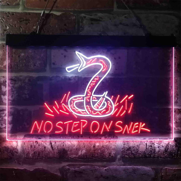 ADVPRO No Step on Snek Gadsden Flag Dual Color LED Neon Sign st6-i3934 - White & Red