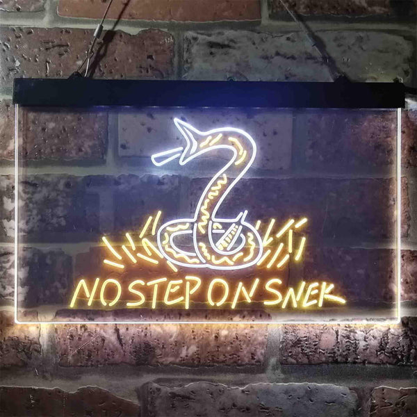 ADVPRO No Step on Snek Gadsden Flag Dual Color LED Neon Sign st6-i3934 - White & Yellow