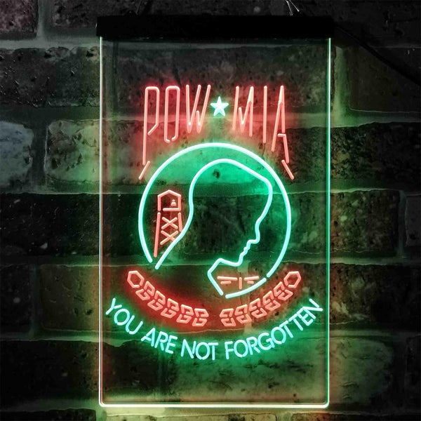 ADVPRO Pow Mia You are not Forgotten National League of Families  Dual Color LED Neon Sign st6-i3935 - Green & Red