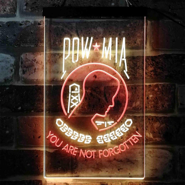 ADVPRO Pow Mia You are not Forgotten National League of Families  Dual Color LED Neon Sign st6-i3935 - Red & Yellow
