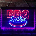 ADVPRO BBQ Fire Home Decoration Dual Color LED Neon Sign st6-i3936 - Blue & Red