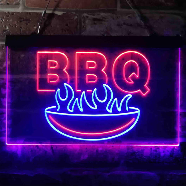 ADVPRO BBQ Fire Home Decoration Dual Color LED Neon Sign st6-i3936 - Blue & Red